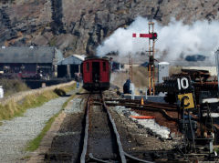 
Train coming off the WHR, Porthmadoc Station, April 2013